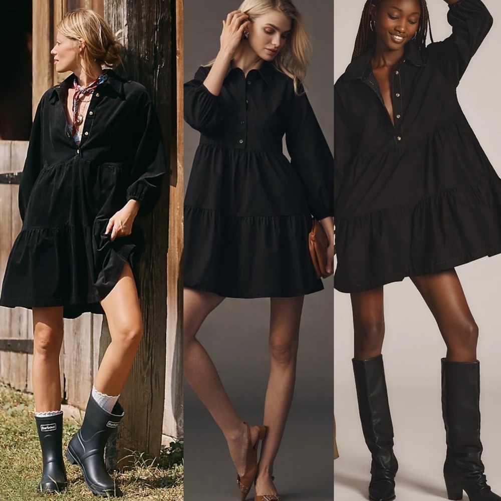 Anthropologie Maeve Black Bettina Shirt Dress - Picture 9 of 9